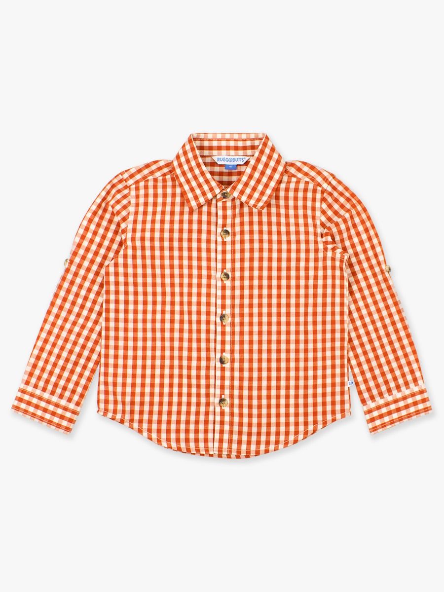 Classic Rust Gingham Button Down Shirt