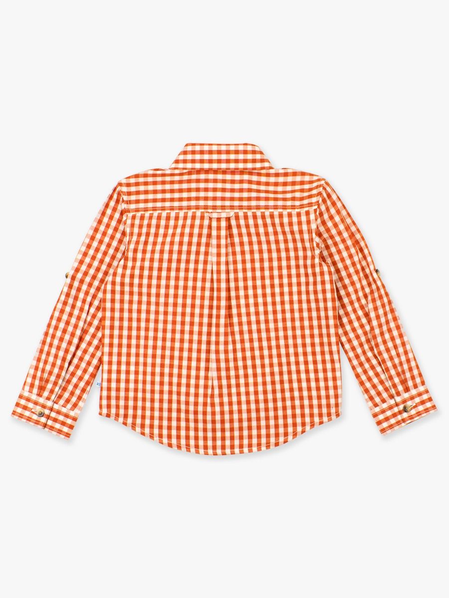 Classic Rust Gingham Button Down Shirt