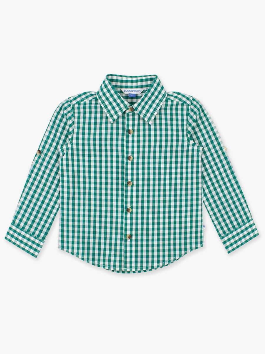 Emerald Green Gingham Button Down Shirt