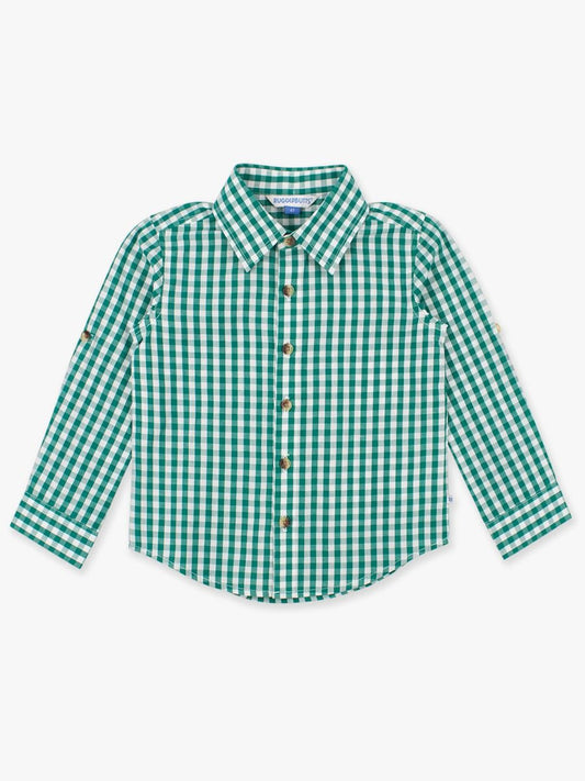 Emerald Green Gingham Button Down Shirt