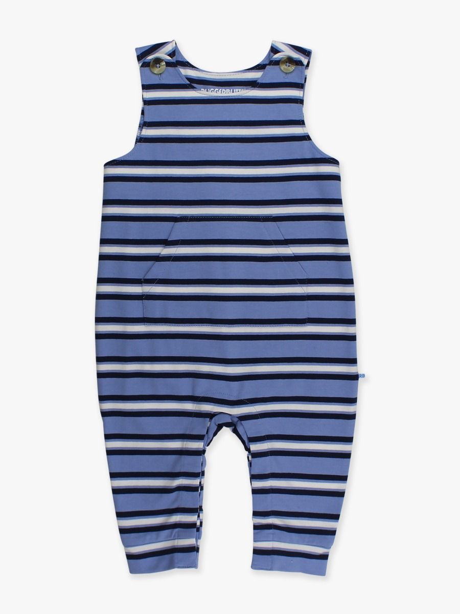 Blue Stripe Knit Longall Pocket Romper
