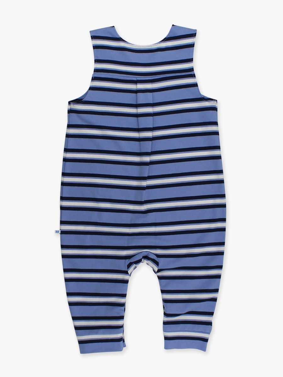Blue Stripe Knit Longall Pocket Romper