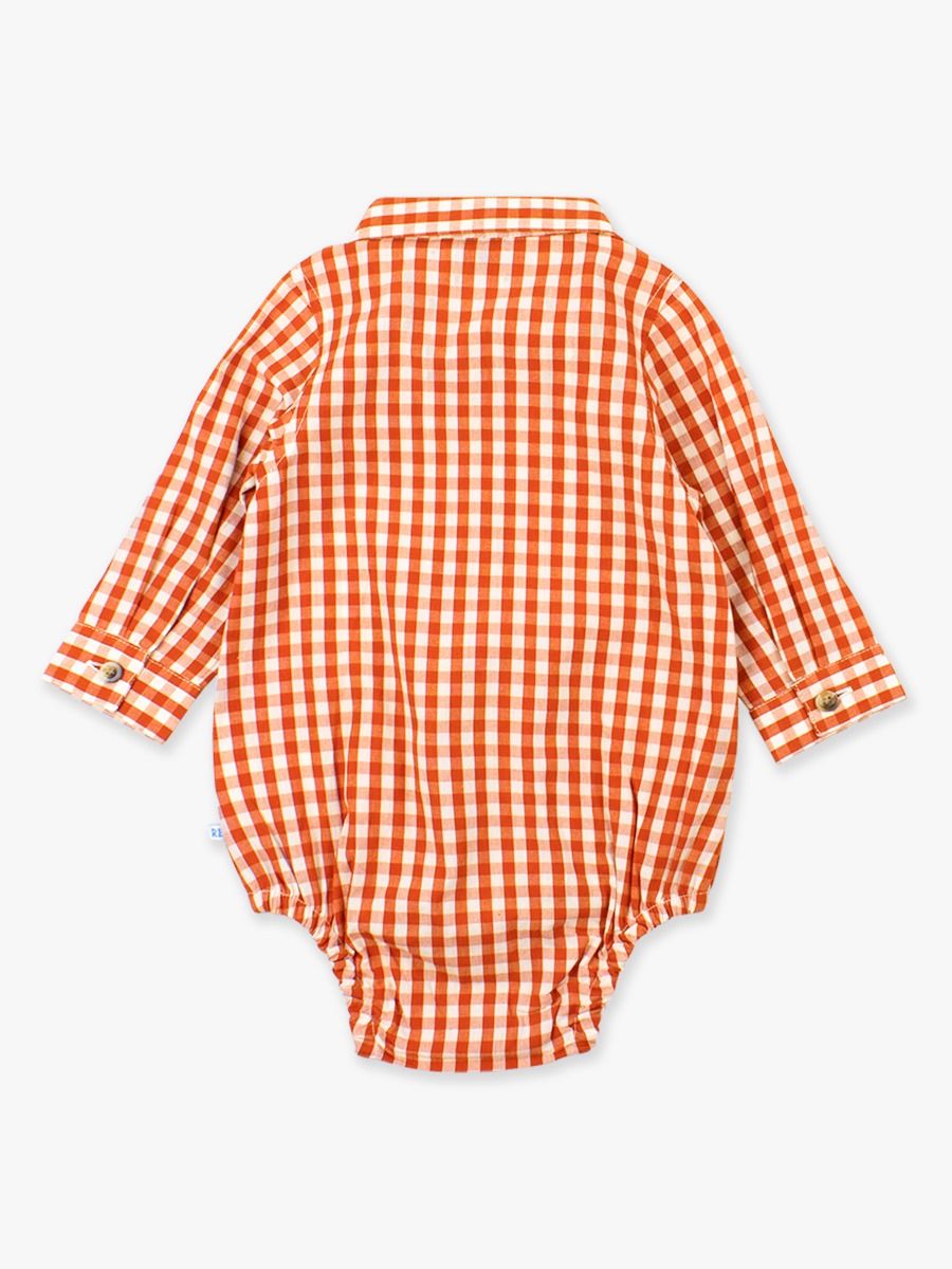 Classic Rust Gingham Button Down Bodysuit