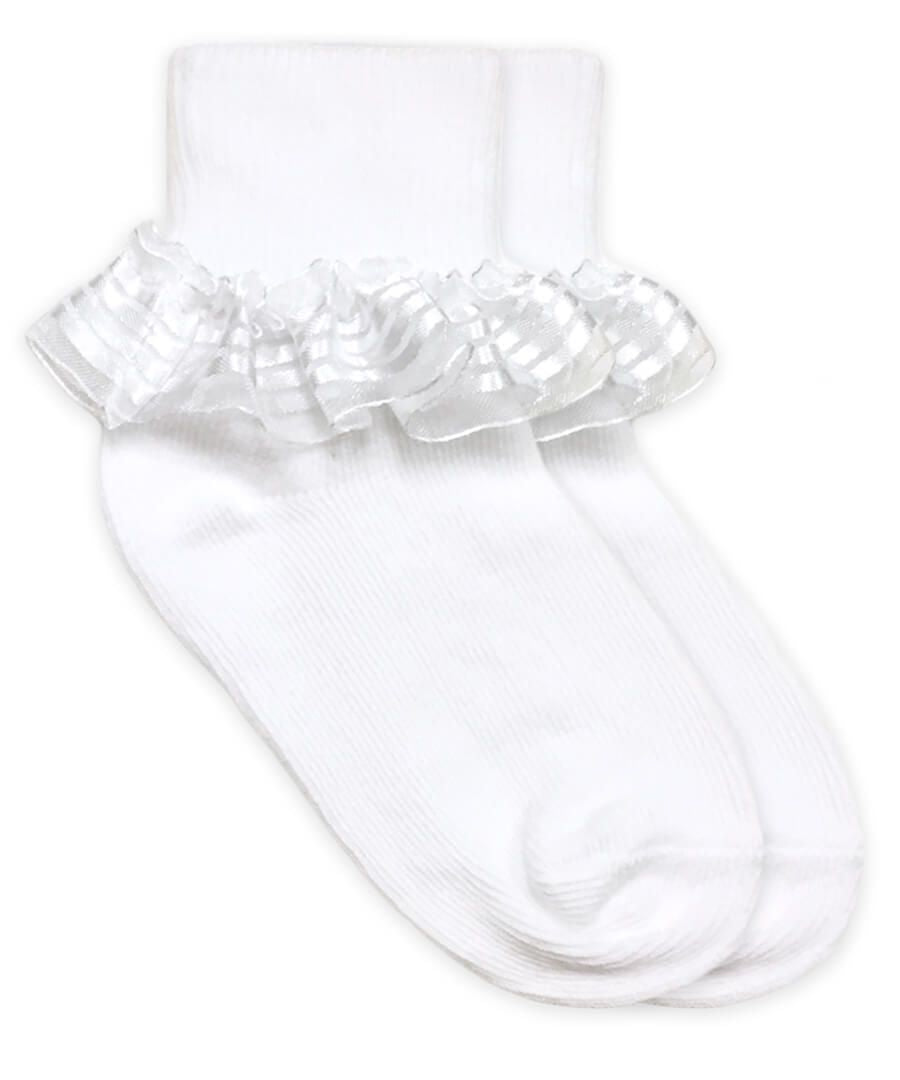 White Stripe Lace Socks