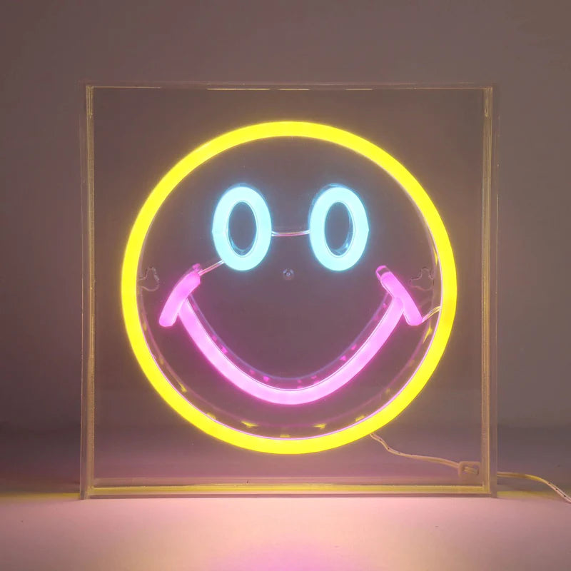 Neon Smiley Face Sign