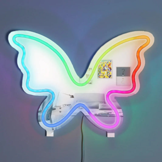 Neon Mirror Butterfly Light