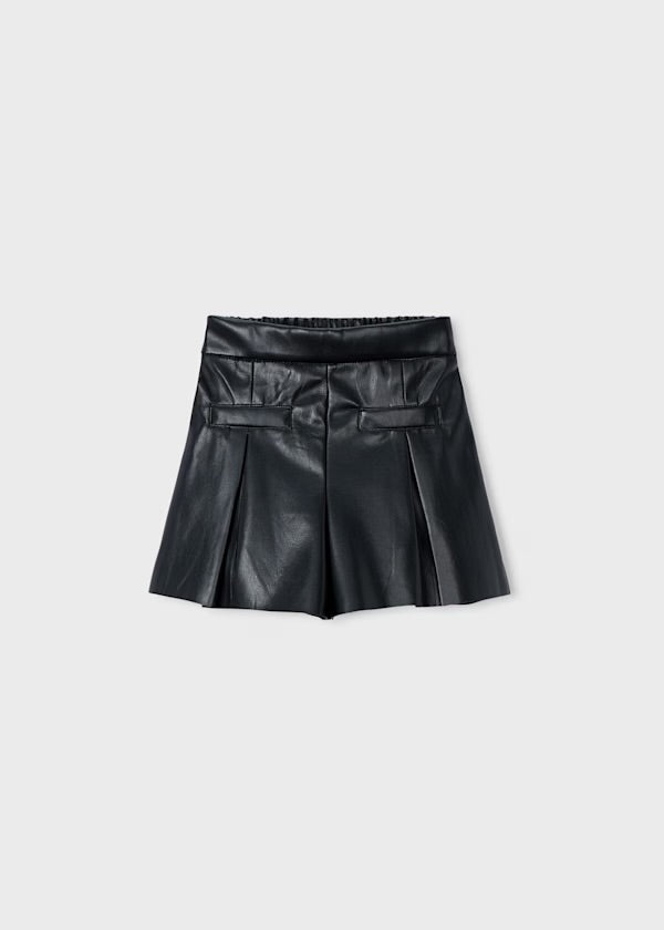 Black Leatherette Shorts