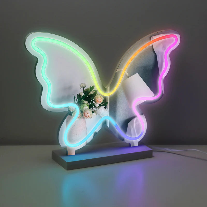 Neon Mirror Butterfly Light