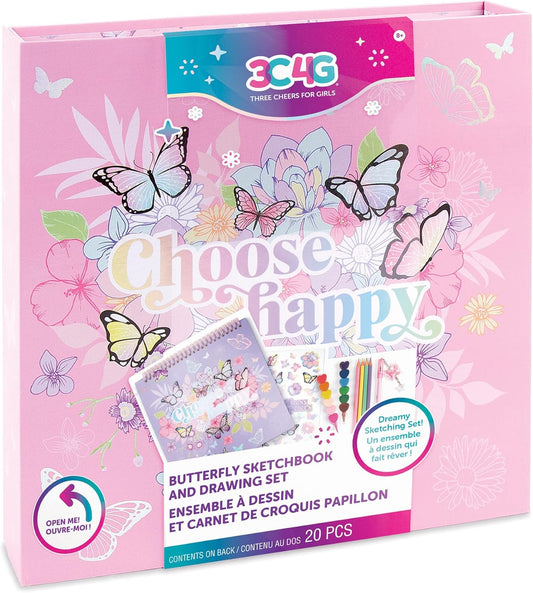 BUTTERFLY SKETCHBOOK AND DRAWING SET