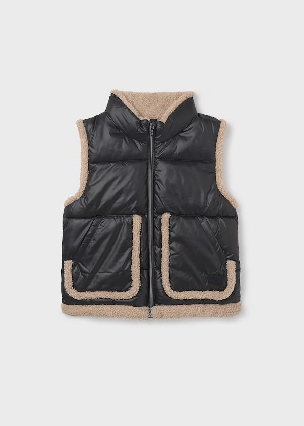 Black & Tan Sherpa Vest