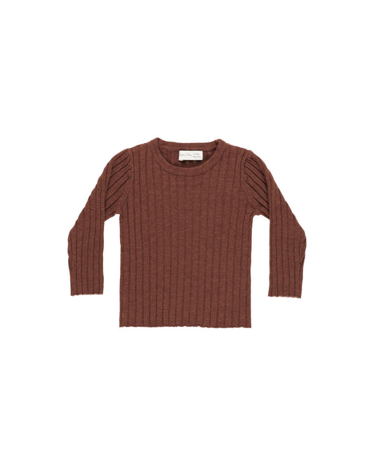 Brick Long Sleeve Knit Top