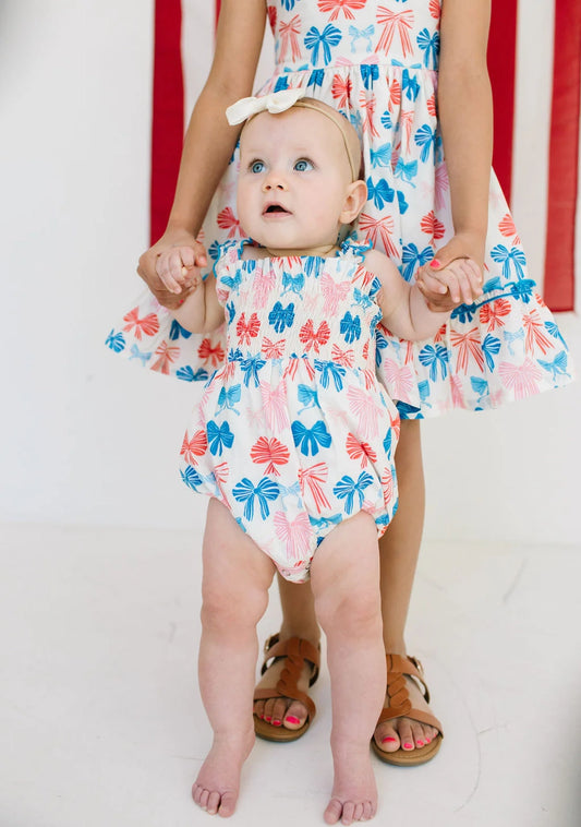 Patriotic Bows Poplin Bubble