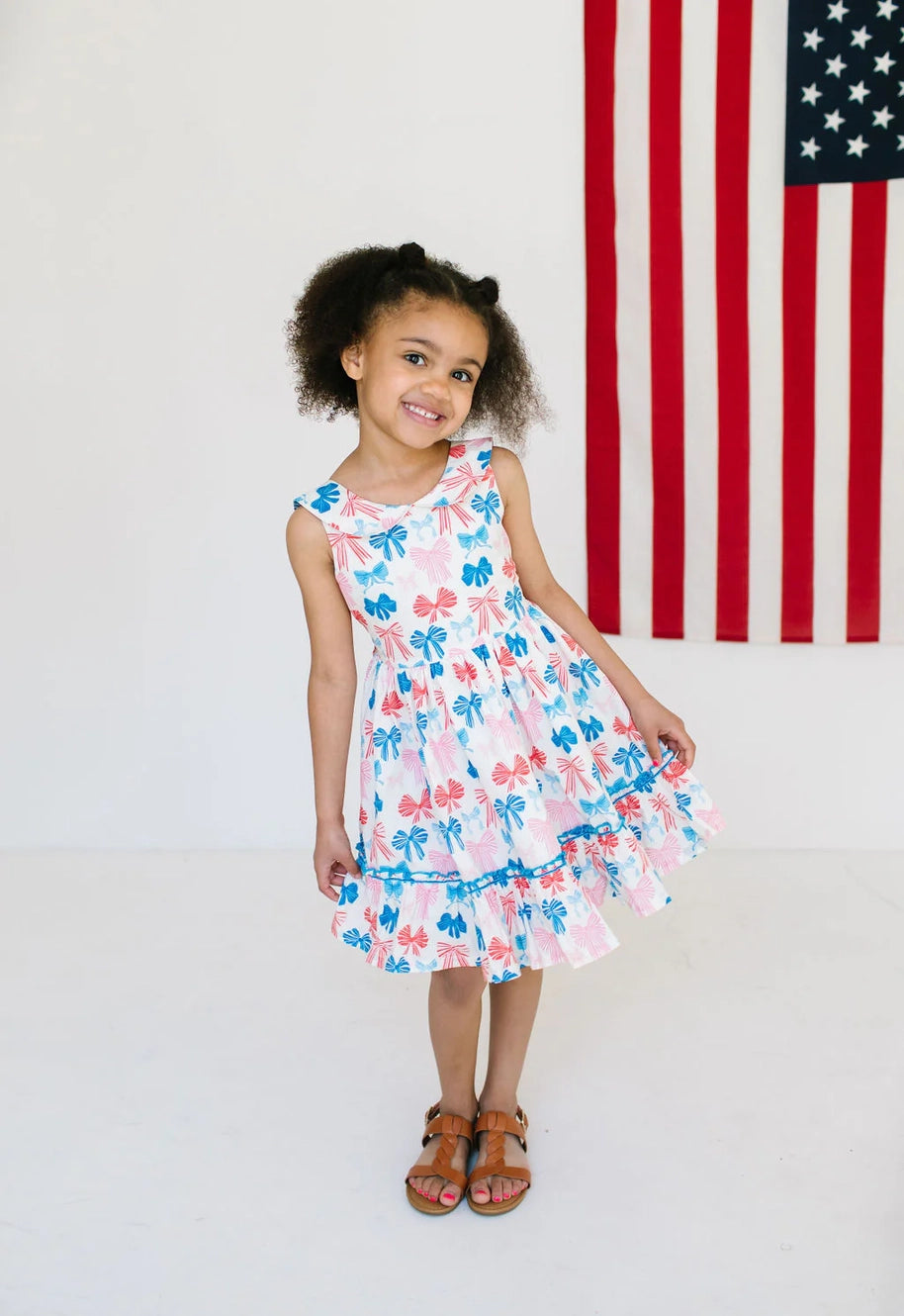 Patriotic Bows Poplin Dress