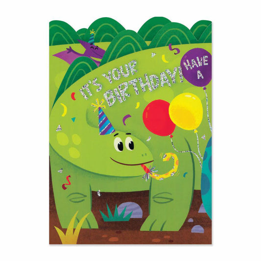 Tri Fold Birthday Card - Dinosaur