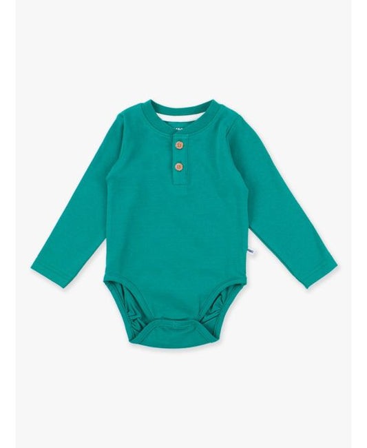 Emerald Green Knit Henley Bodysuit