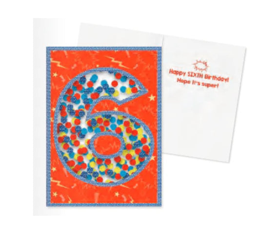 Age 6 Confetti Card