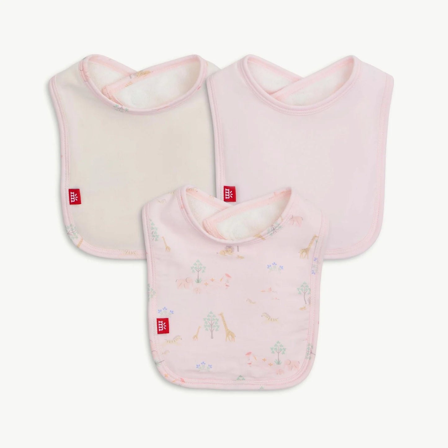 Pink Serene Safari Modal Magnetic Bib 3-Pack