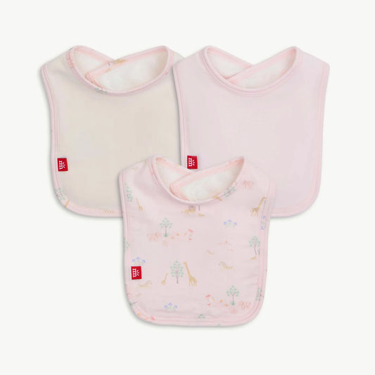 Pink Serene Safari Modal Magnetic Bib 3-Pack