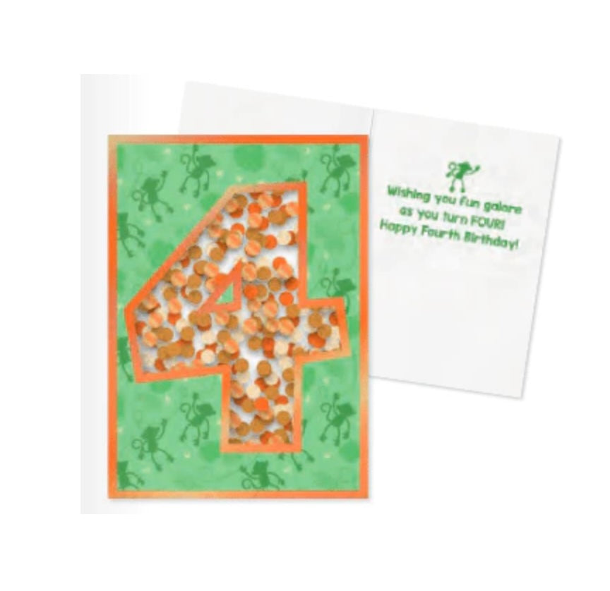 Age 4 Confetti Card