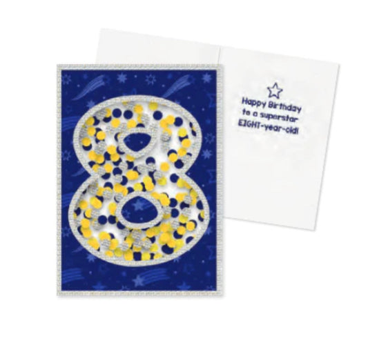 Age 8 Confetti Card