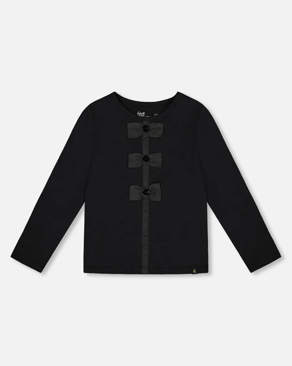 Organic Cotton Bow Black Tee