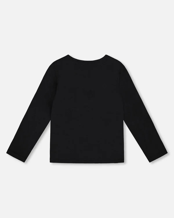 Organic Cotton Bow Black Tee