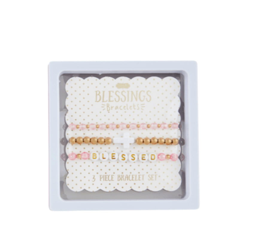 White Cross Beaded Bracelet