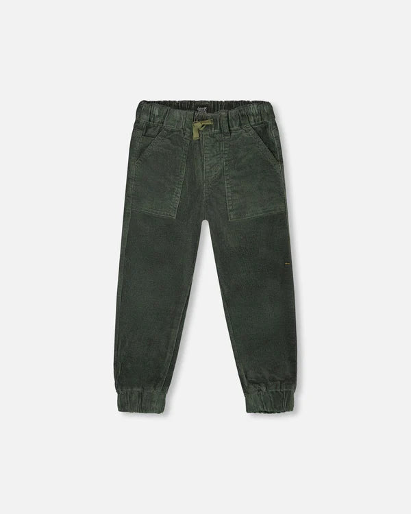 Forest Green Corduroy Jogger Pants