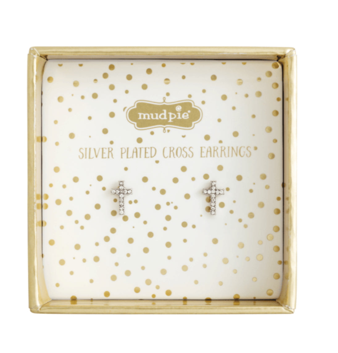 Silver Cross Stud Earrings