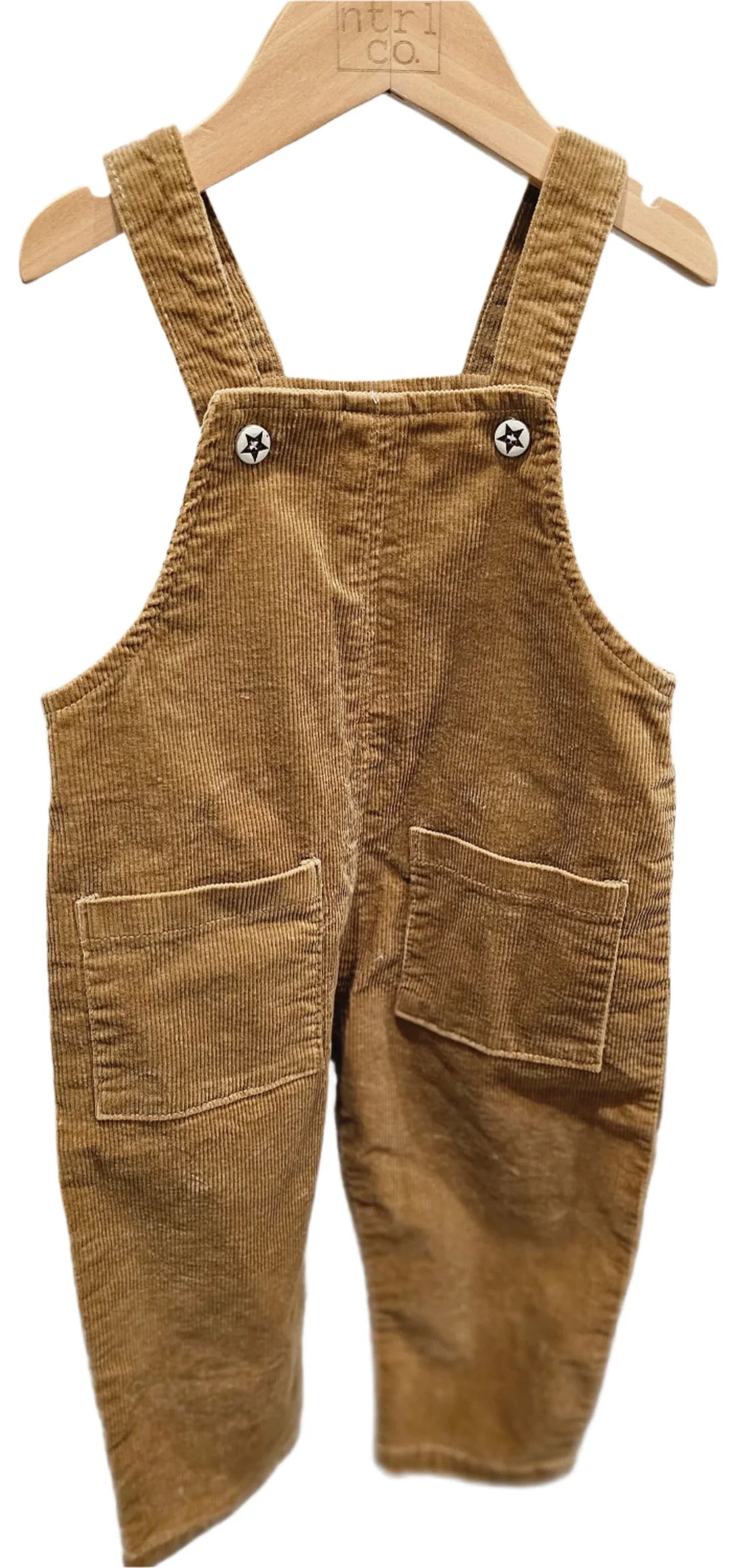 Gingerbread Cozy Cord Overalls