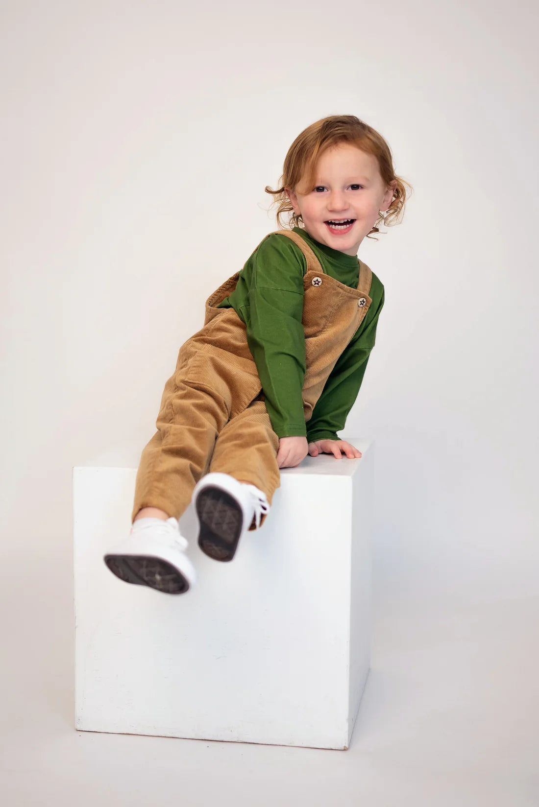 Gingerbread Cozy Cord Overalls