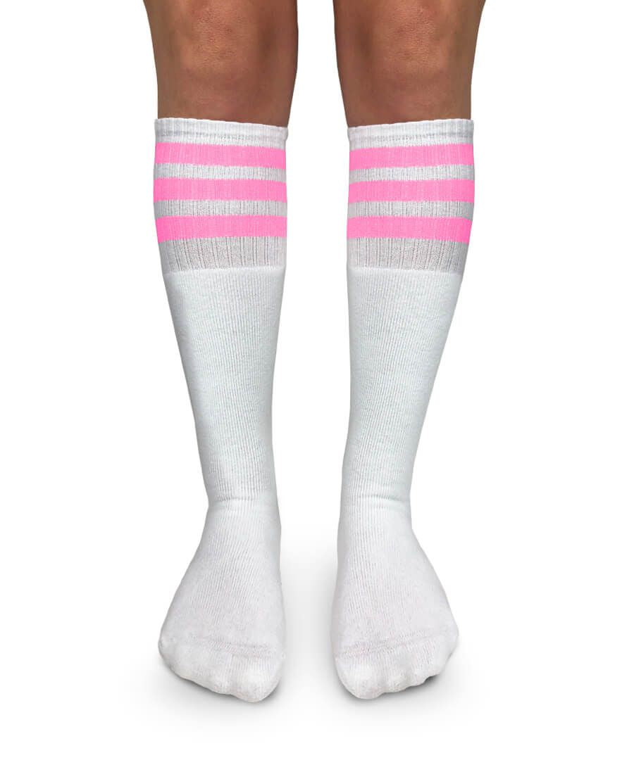 Pink Stripe Tube Socks