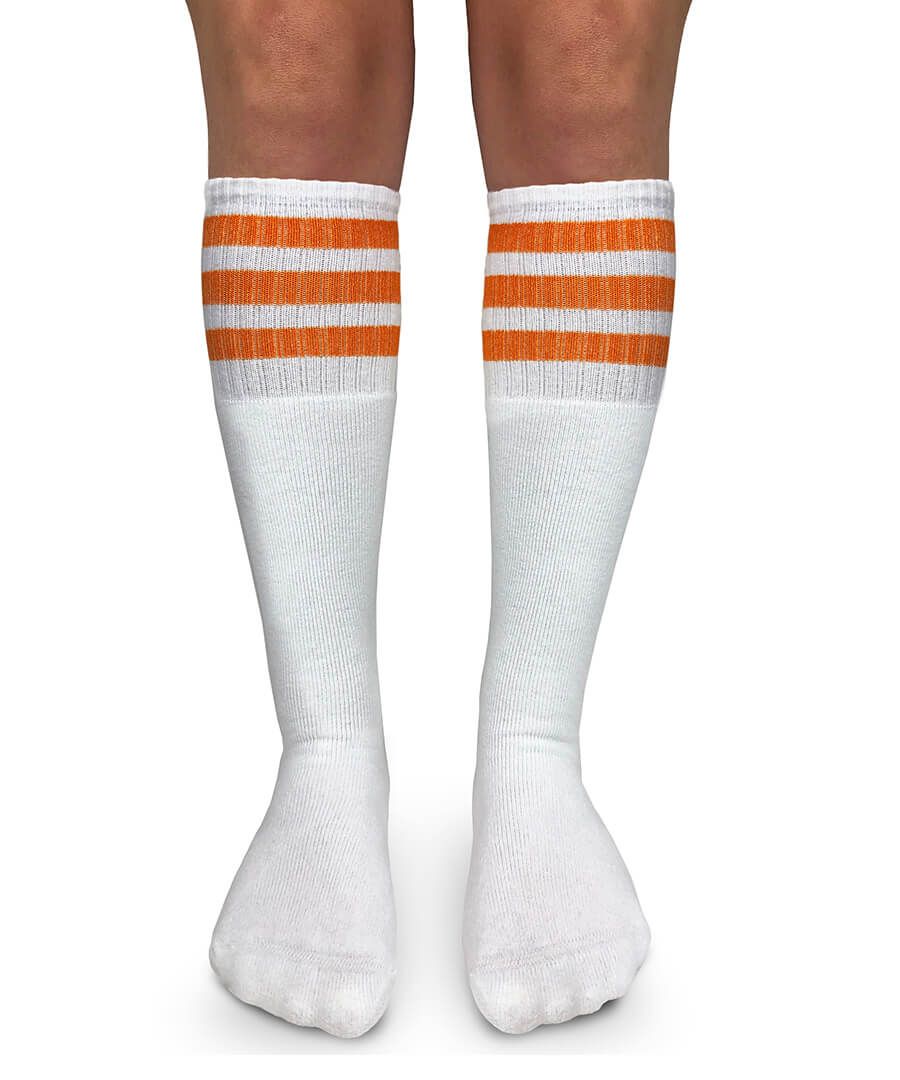 Orange Stripe Tube Socks
