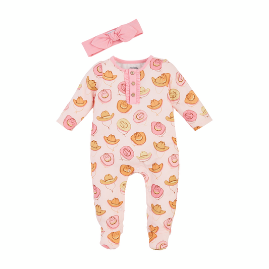 Cowgirl Baby Sleeper And Headband Set