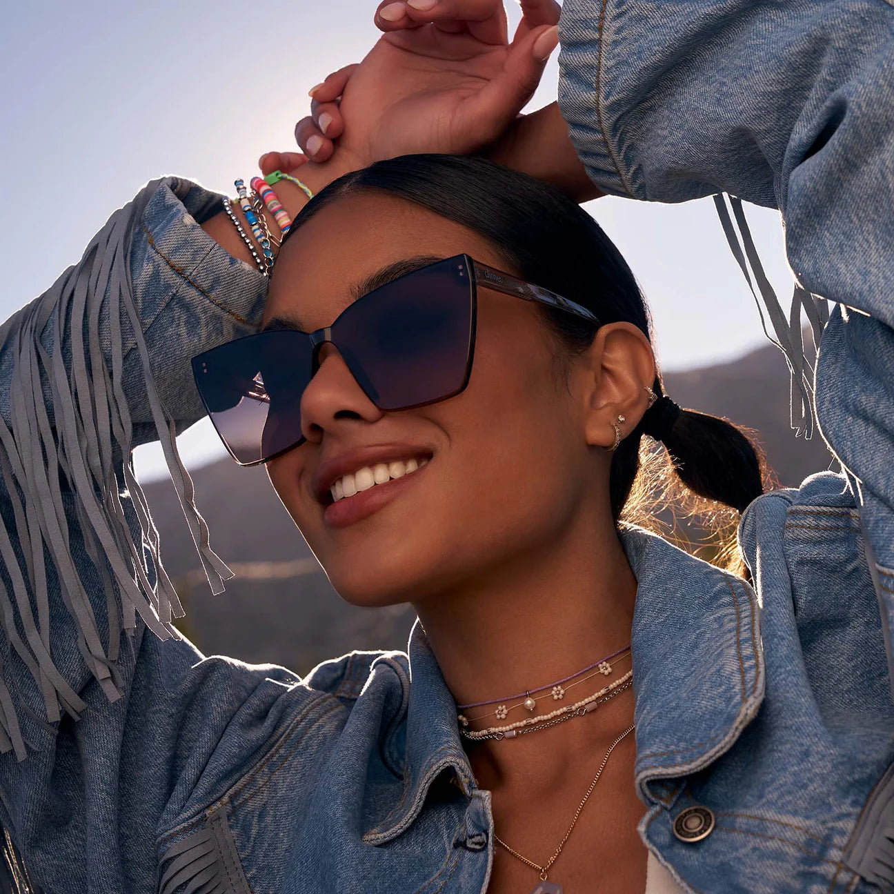 Glendale Crystal Cool Grey & Orchid Sunglasses