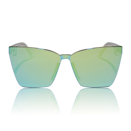 Glendale Crystal Clear & Cyan Mirror Sunglasses