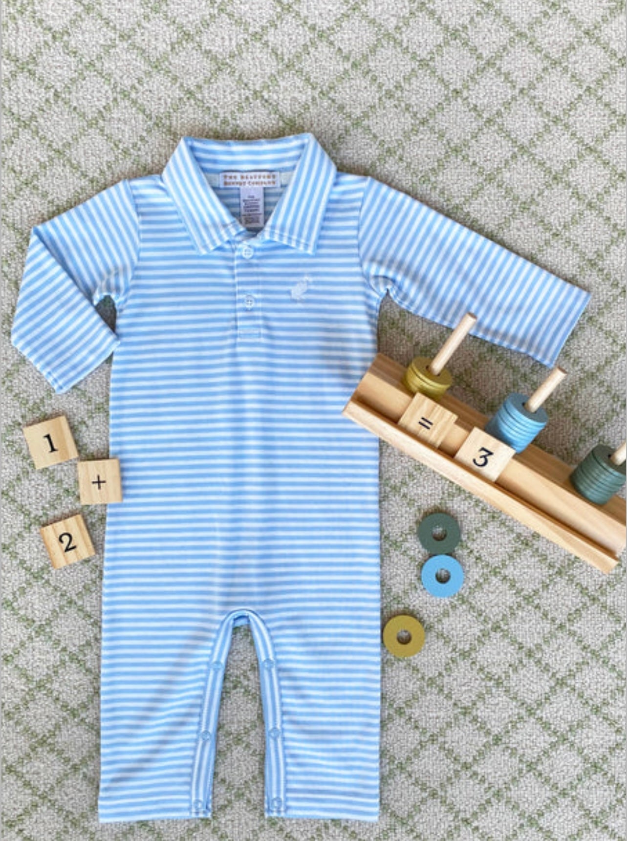 Beale Street Blue Striped Sir Proper Romper