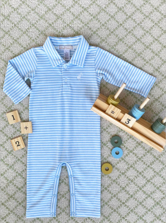 Beale Street Blue Striped Sir Proper Romper