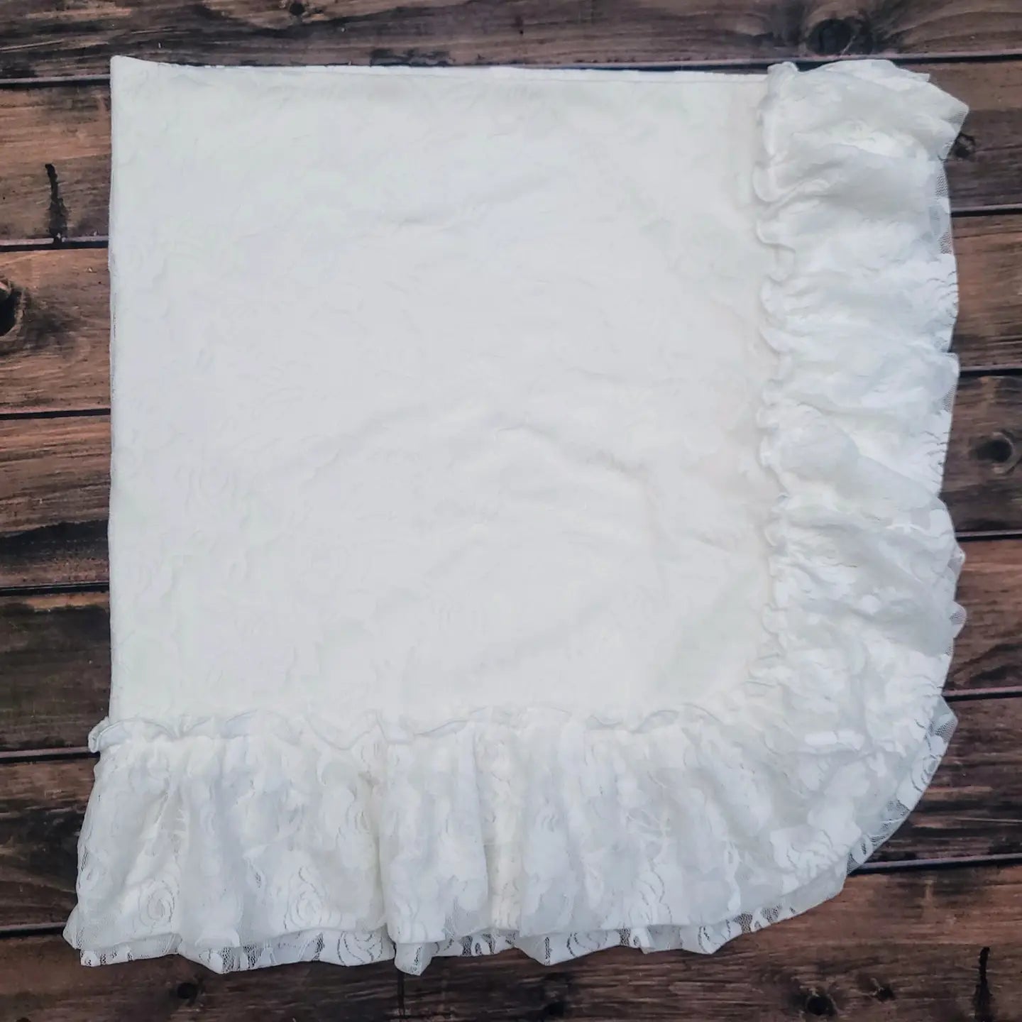 Lace Cream Receiving Blanket
