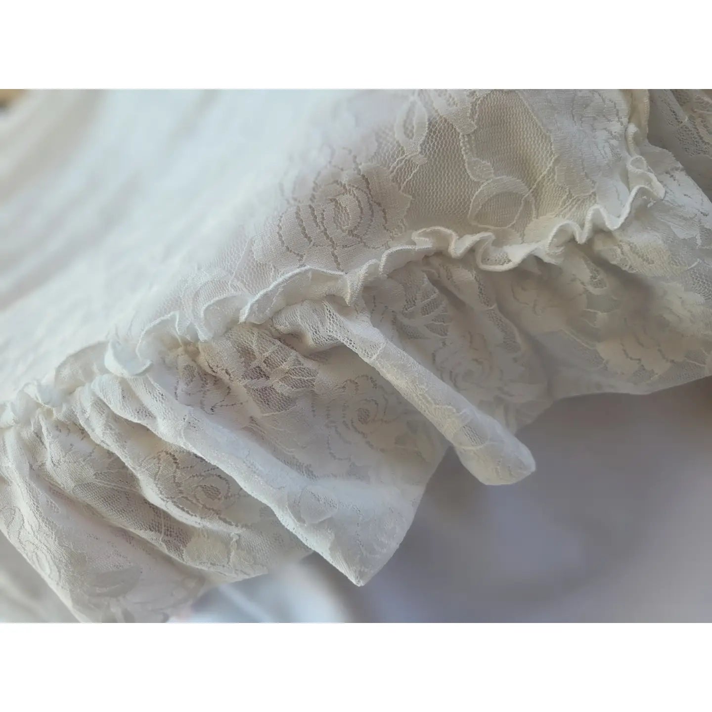Lace Cream Receiving Blanket