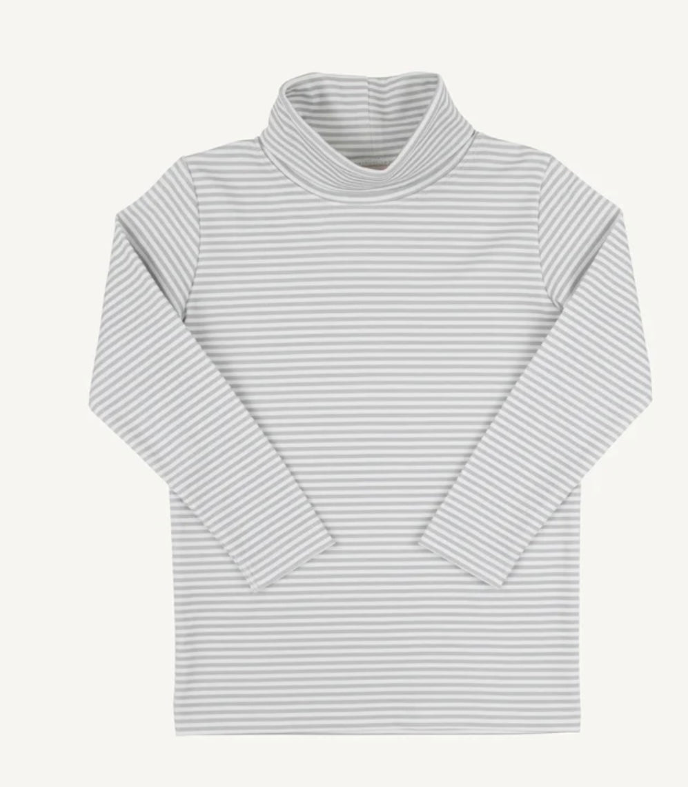 Grantley Gray Stripe Turtleneck Onesie