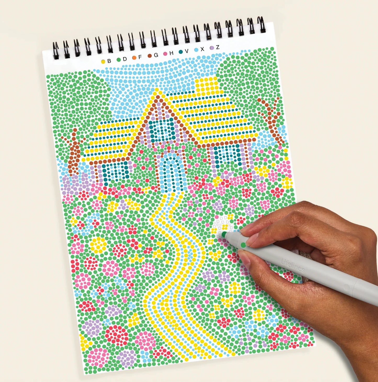 FlowArt: Dot-By-Letter Cozy Cottage