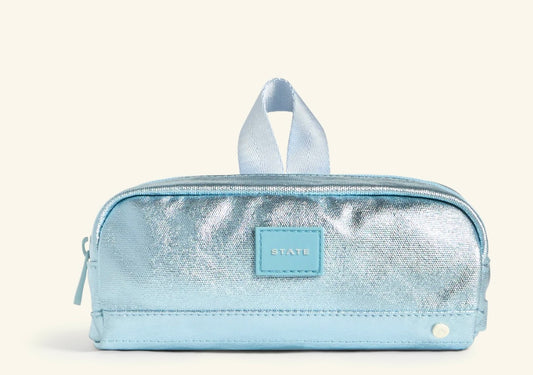 Blue Metallic Clinton Pencil Case