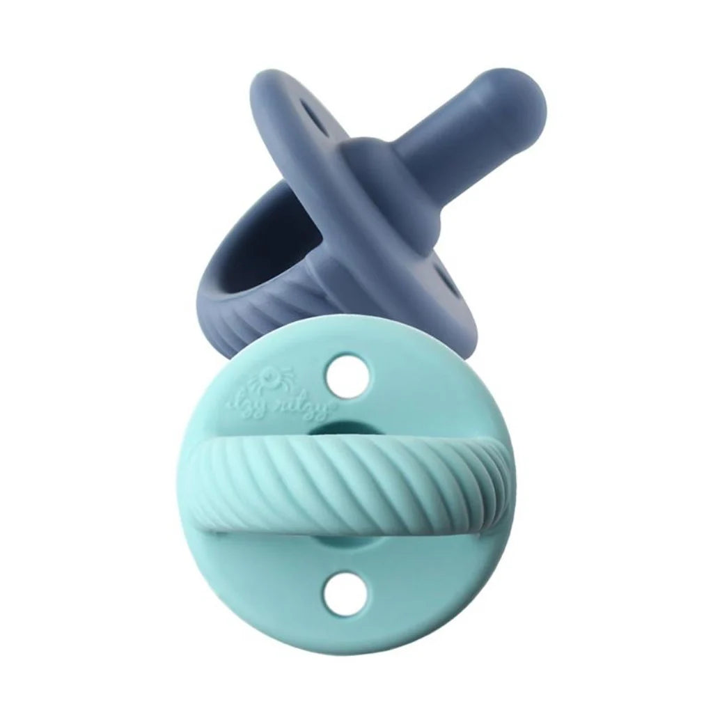 Nautical Navy and Robins Egg Cables Pacifier Set
