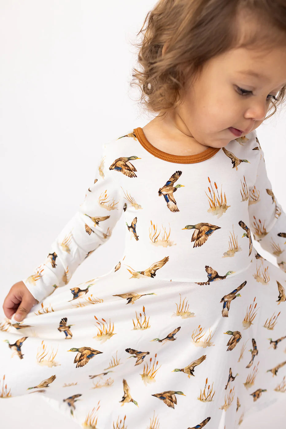 Ducks Bamboo LS Twirl Dress