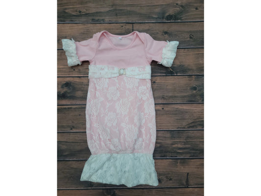Vintage Lace Gown Pink