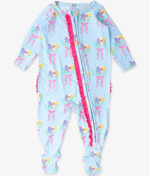 Bows & Bouquets Ruffle Footie