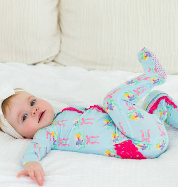Bows & Bouquets Ruffle Footie