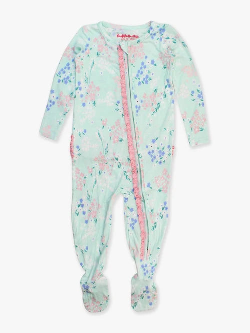 Mint Meadow Ruffle Footie
