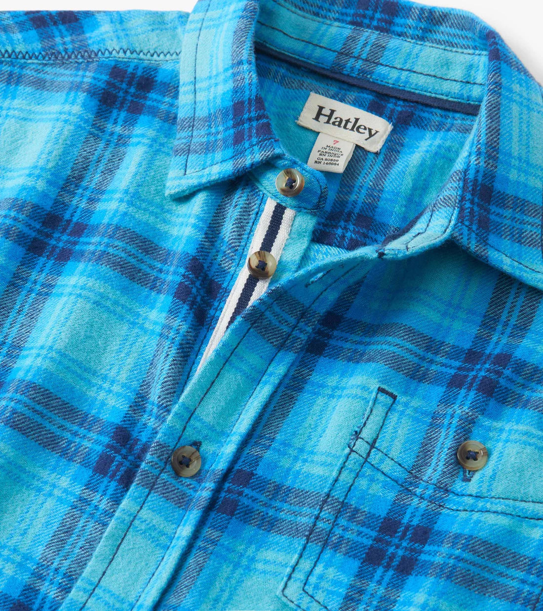 Blue Stone Plaid Button Down Shirt